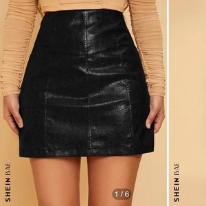 Faux leather skirt